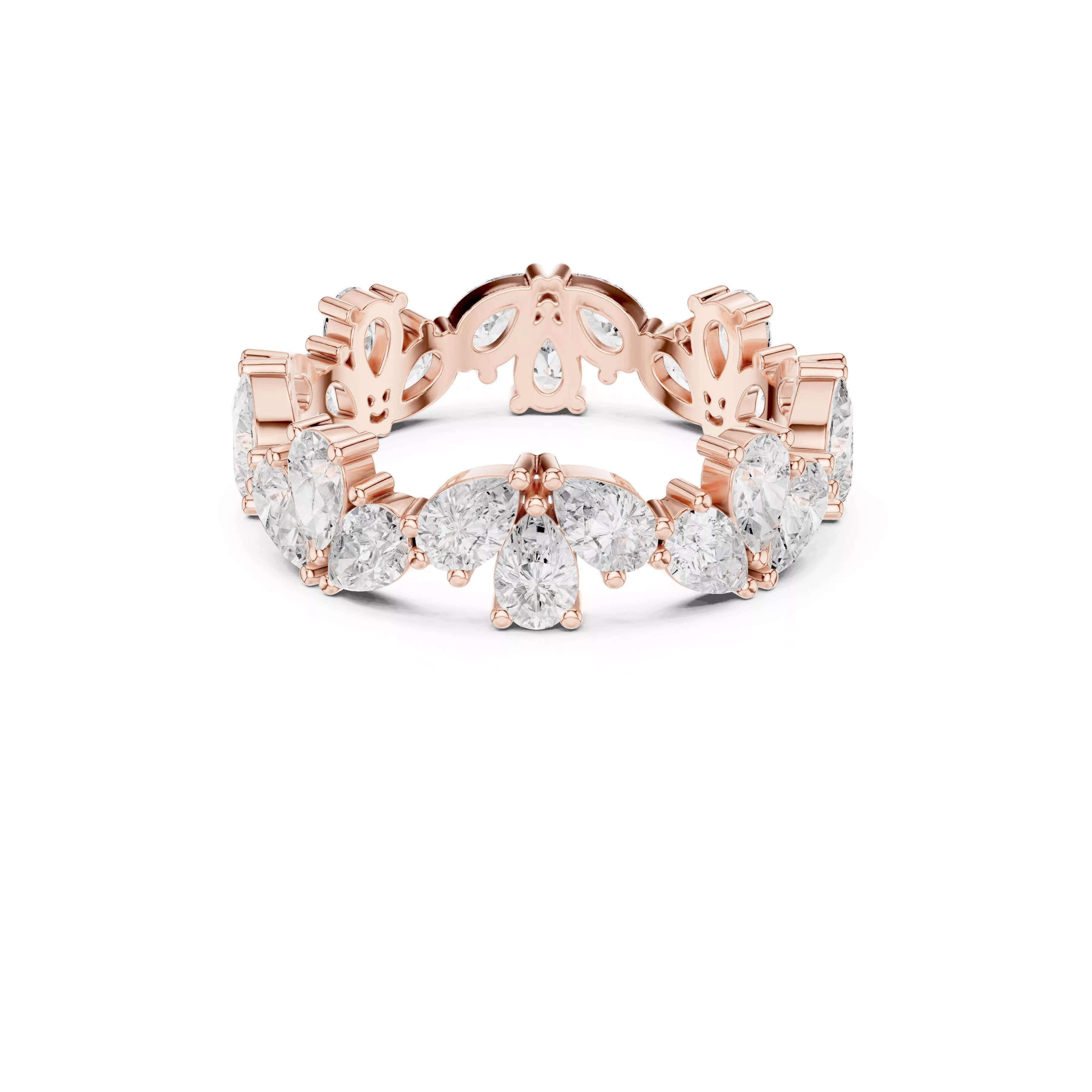 Custom Fine Jewelry Diamond Ring Gold Band STL 3DM 375 3D print model