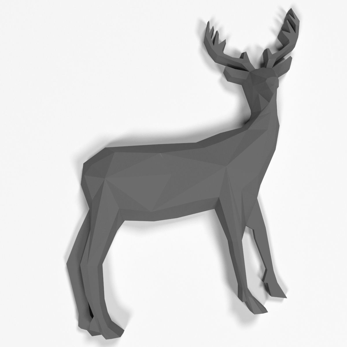 Low Poly Deer Abstract Broche Broche For 3D Printing Art 3D print model_2