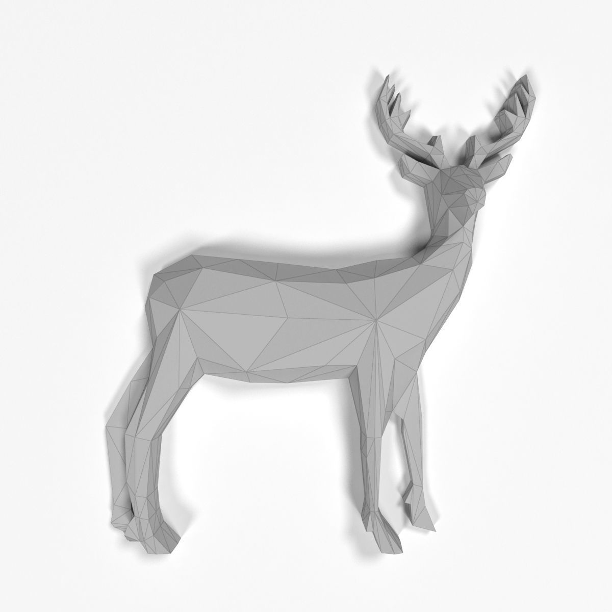 Low Poly Deer Abstract Broche Broche For 3D Printing Art 3D print model_7