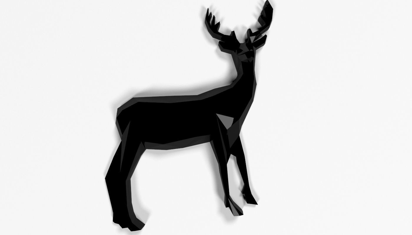 Low Poly Deer Abstract Broche Broche For 3D Printing Art 3D print model_1