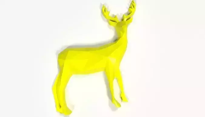 Low Poly Deer Abstract Broche Broche For 3D Printing Art 3D print model