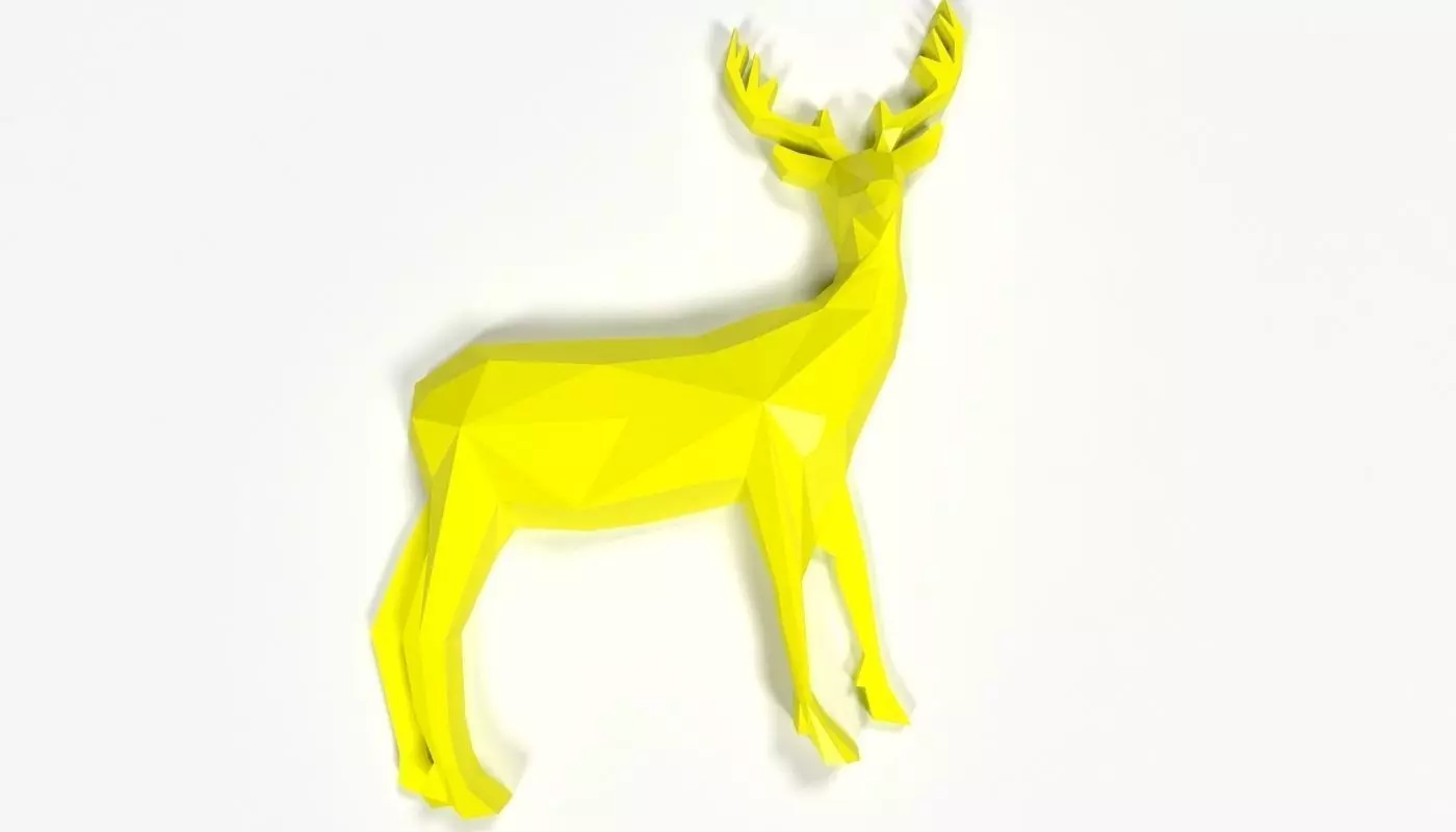 Low Poly Deer Abstract Broche Broche For 3D Printing Art 3D print model_0