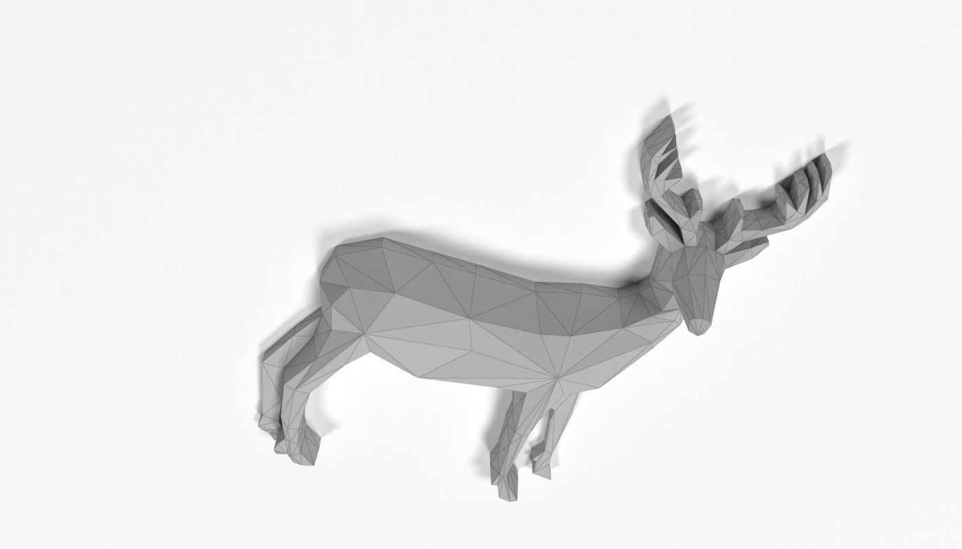 Low Poly Deer Abstract Broche Broche For 3D Printing Art 3D print model_4