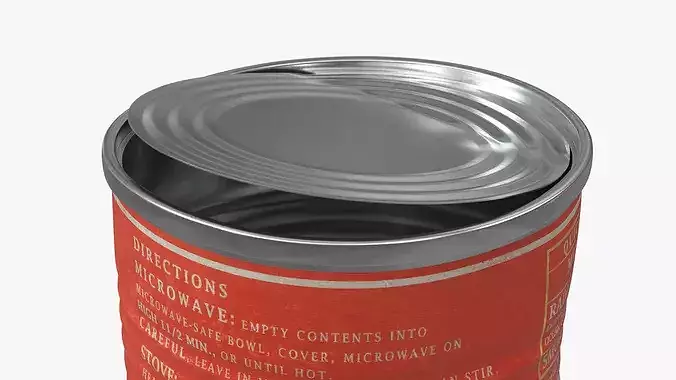 Crumpled Campbells Brighton Soup Can 3D model 5