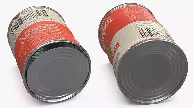 Crumpled Campbells Brighton Soup Can 3D model 4