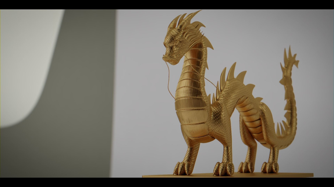 Eastern Golden Dragon Statue