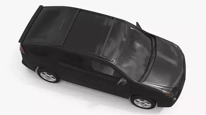 Five-Door Urban Utility Vehicle Black 3D model 7