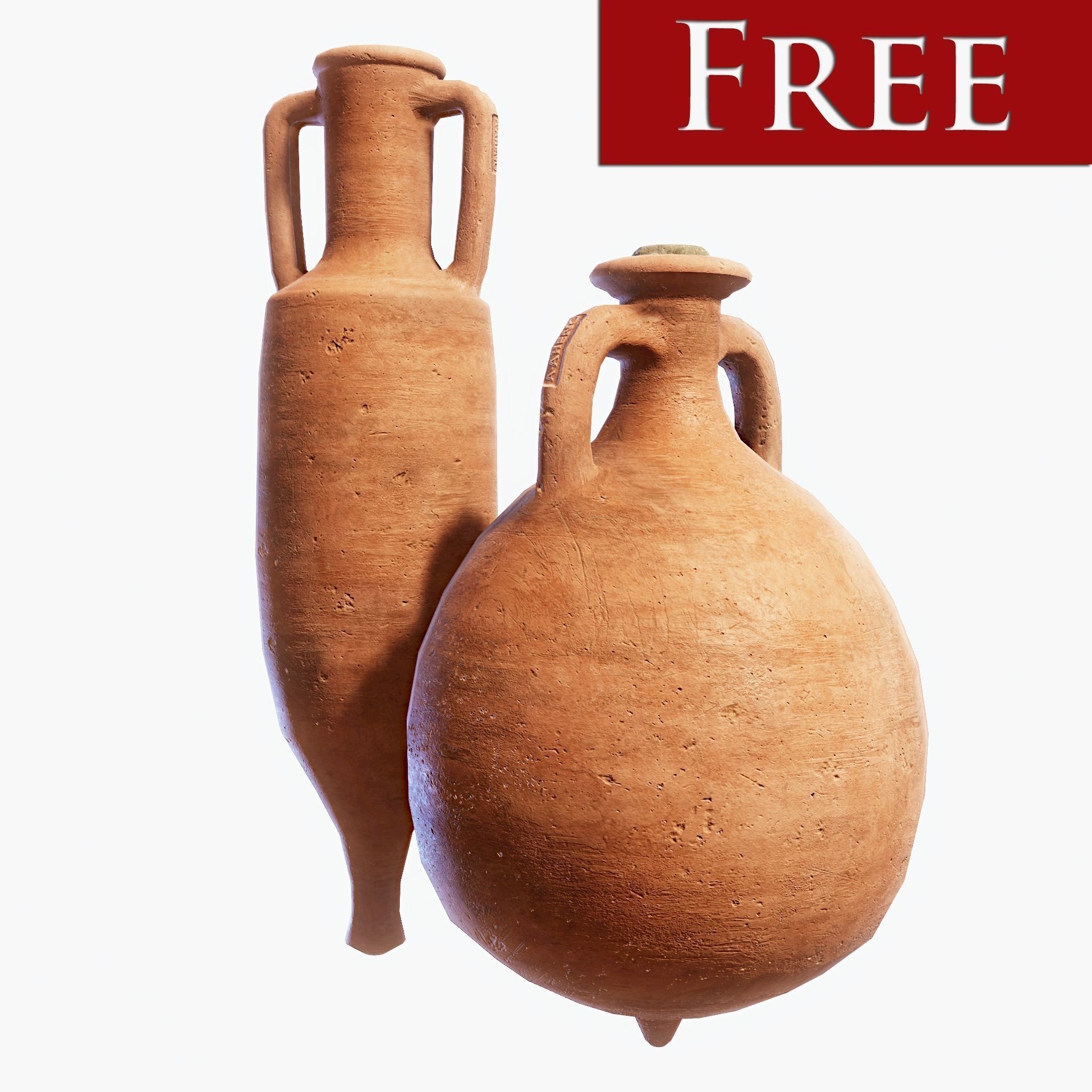 Roman Amphora Pack FREE Free low-poly 3D model_0