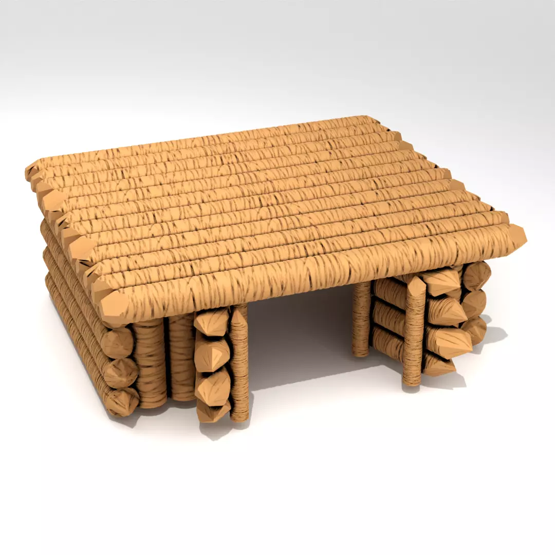 WW2 Pacific Palm Trunk Bunker 3D print model