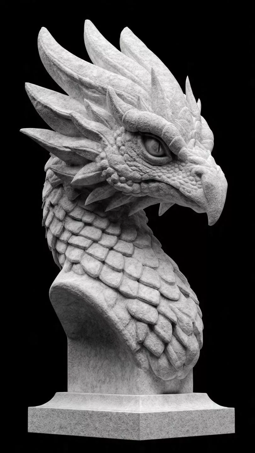 Dragon Head Bust 3D Print Model 3D print model