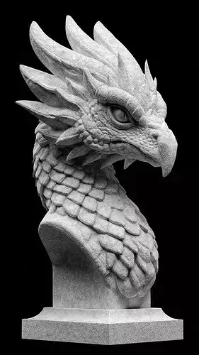 Dragon Head Bust 3D Print Model