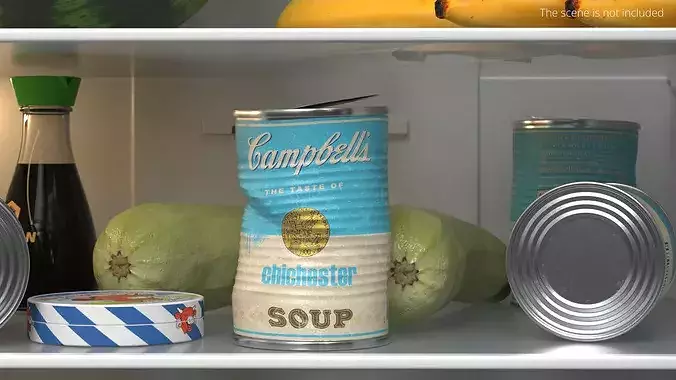 Crumpled Can Soup Campbells Chichester 3D model
