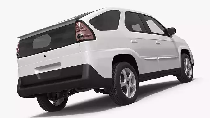 2000s Mid-Size Crossover SUV White Simplified 3D model 7