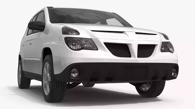 2000s Mid-Size Crossover SUV White Simplified 3D model 6