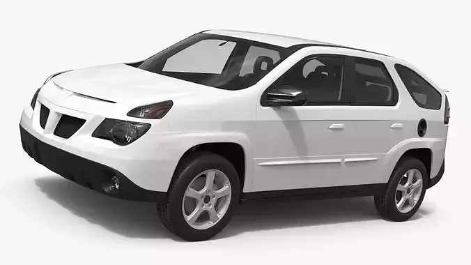 2000s Mid-Size Crossover SUV White Simplified 3D model
