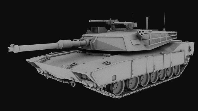 M1 Abrams Tank Low-poly 3D model