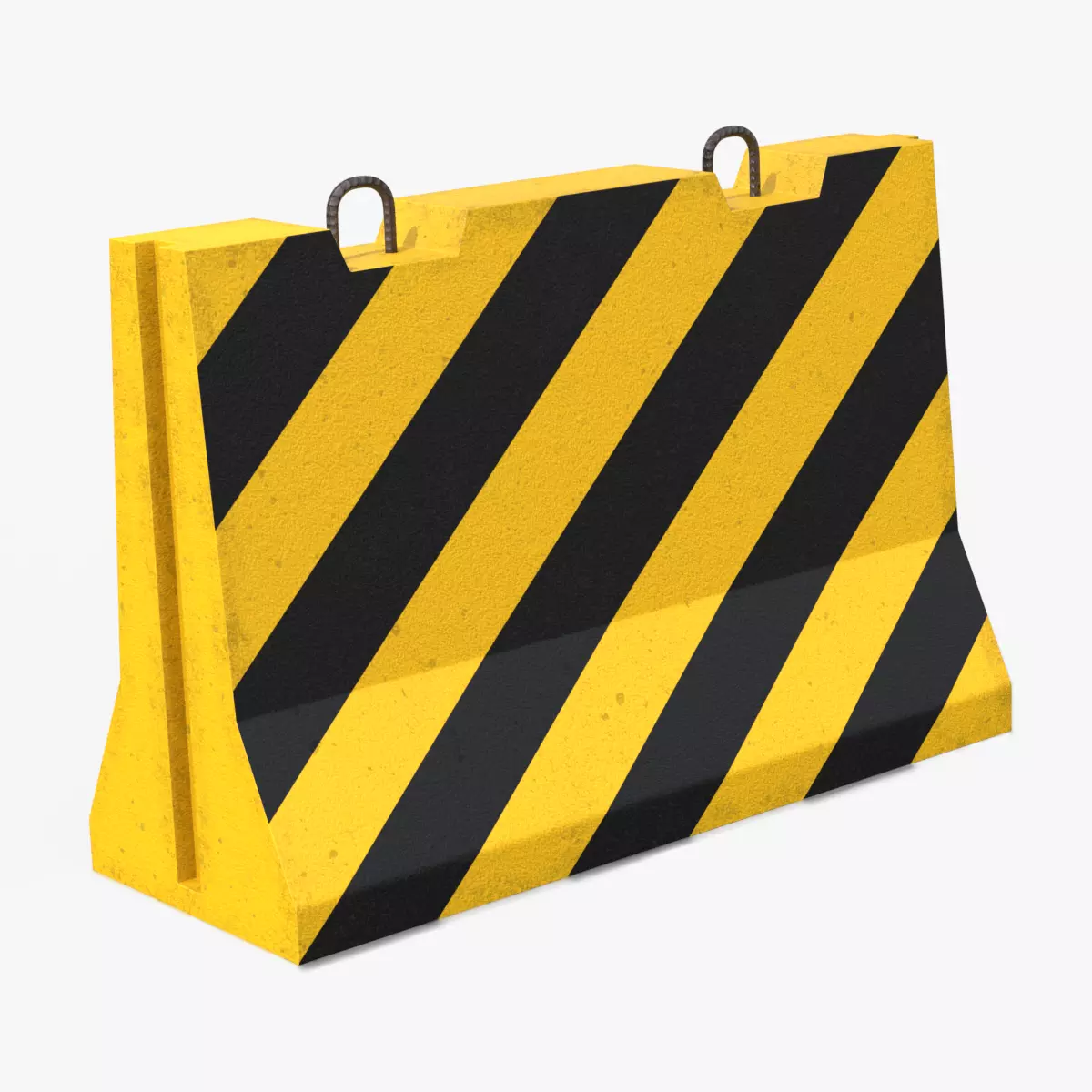 Striped Jersey Barrier - Traffic Props Low-poly 3D model