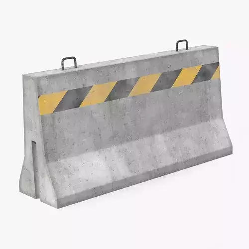 Striped Concrete Barrier - Traffic Props