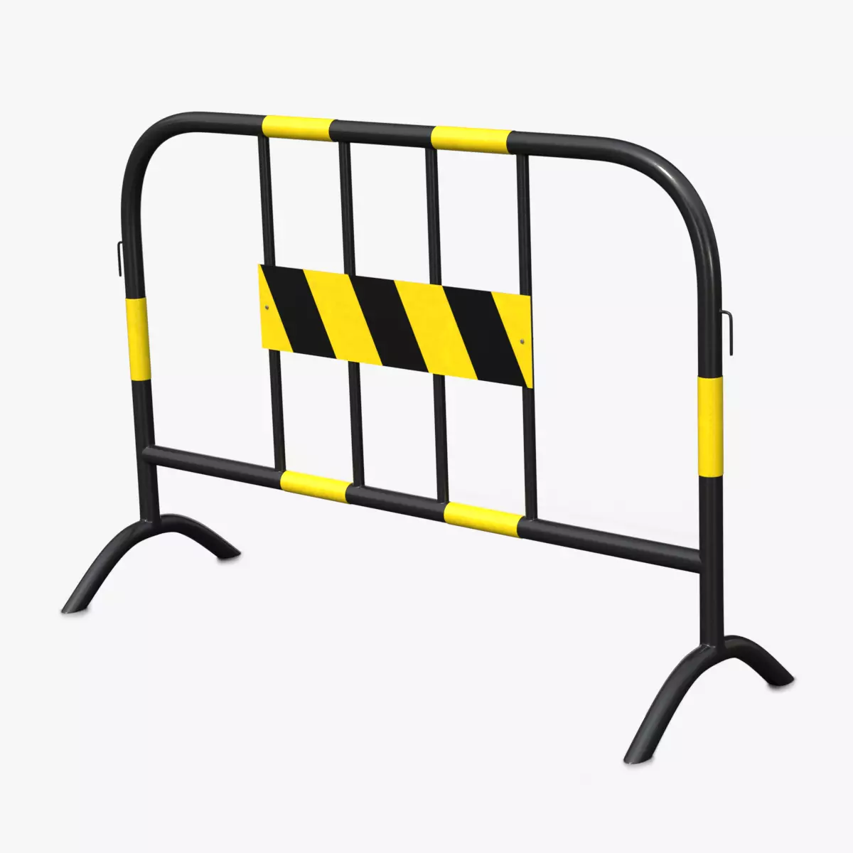 Steel Pedestrian Barricade - Traffic Props Low-poly 3D model
