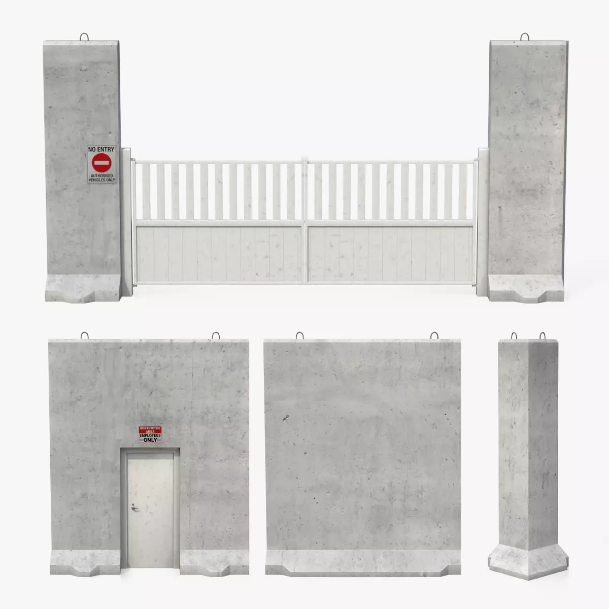 Reinforced Security Perimeter Kit Low-poly 3D model