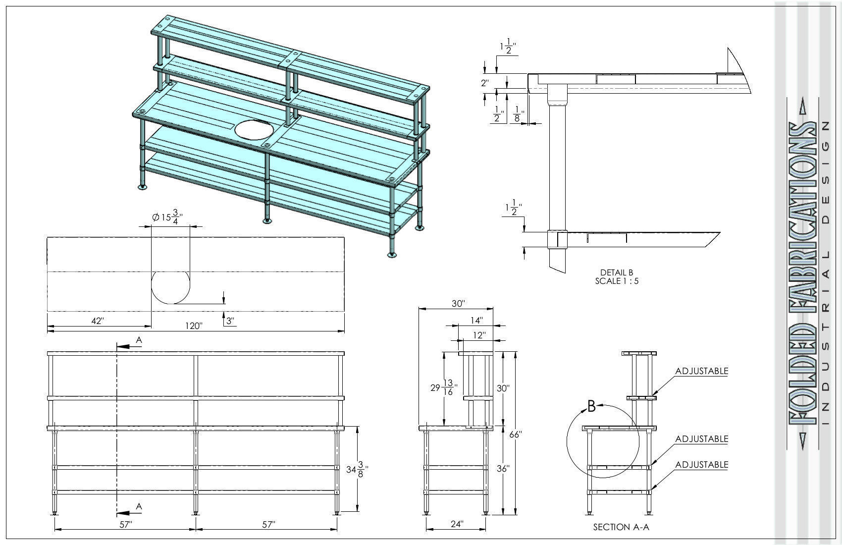 cut out 2 adjustable shelf 2 basepan back splash work table  3D model_1