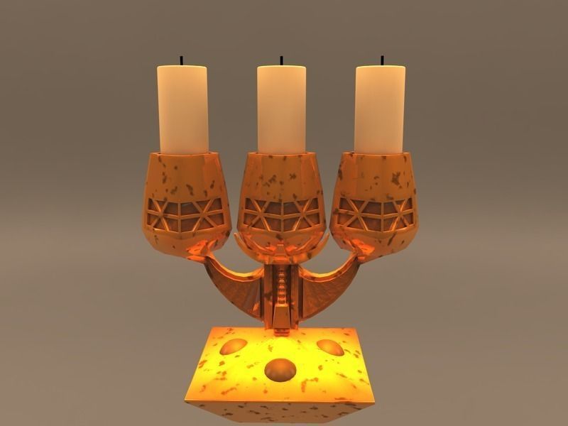 CANDELABRUM 2 VERSION Free low-poly 3D model_1