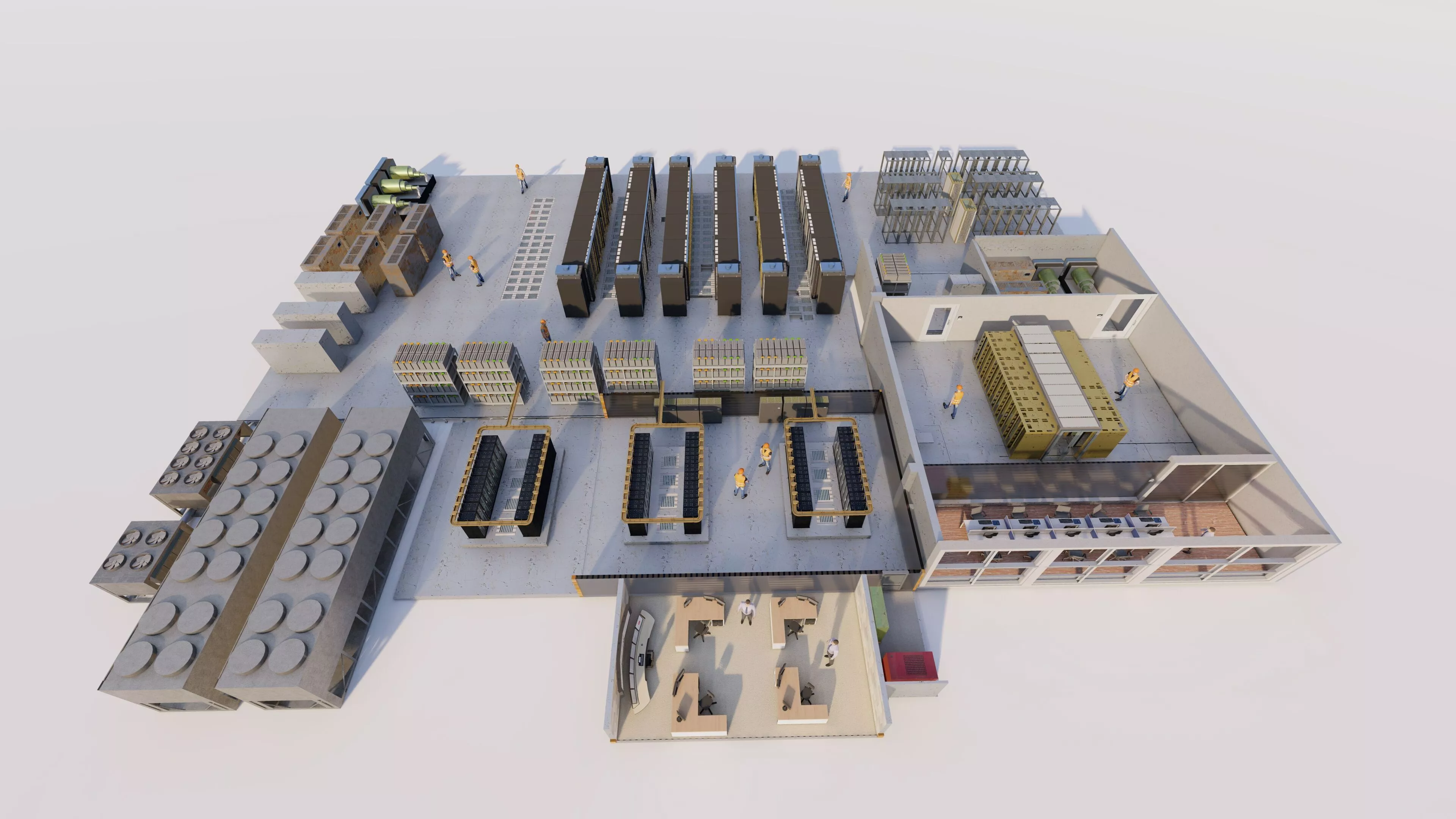 Data Center With Interior-Huge Data Center-Data Center 3D model
