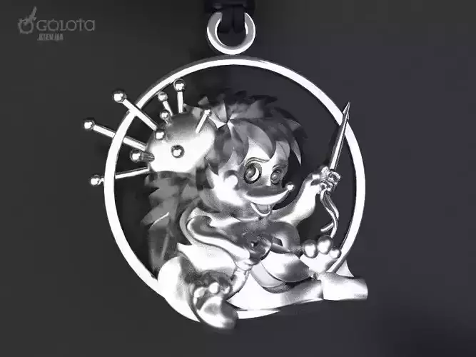 Hedgehog-seamstress original pendant