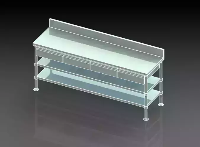 work table 4 drawer adjustable shelf base pan base shelf