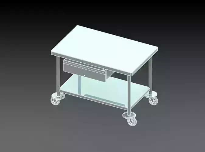 mobile worktable drawer bumper castor angle frame