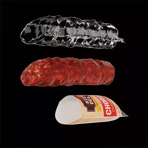 Chorizo Dried 3D model 7