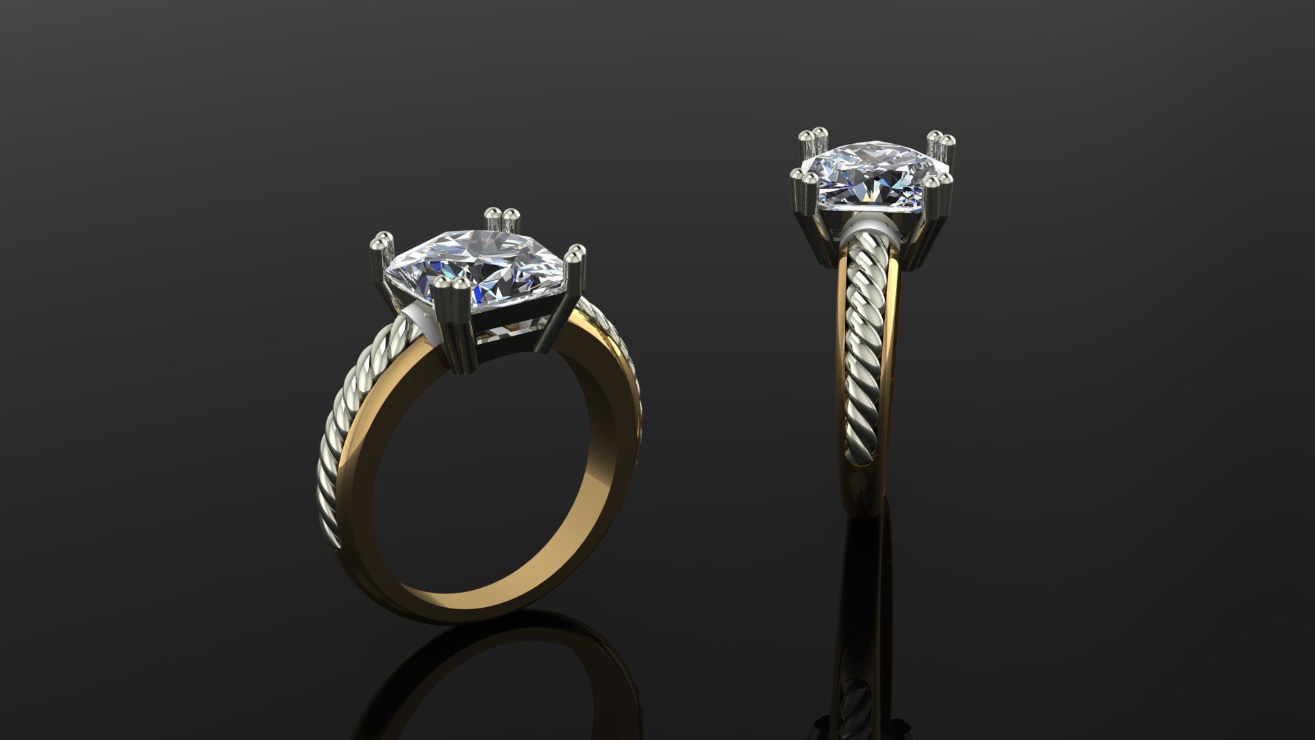 Diamond Ring 3D print model_1