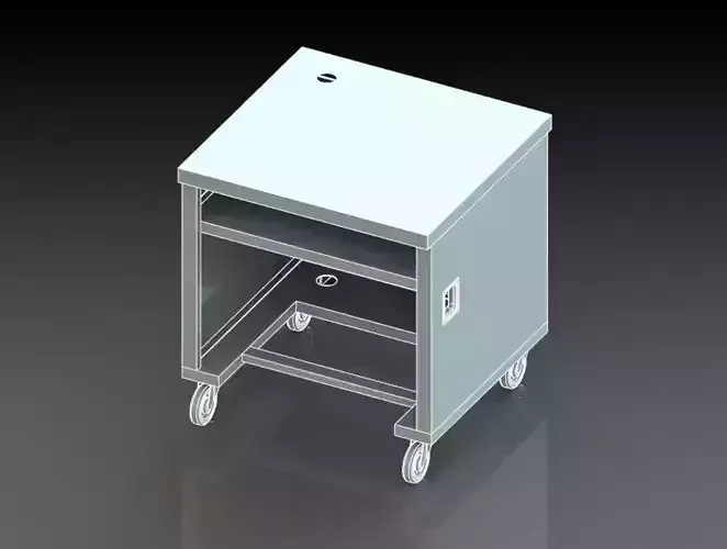 cash register box cabinet castors mobile keyboard shelf