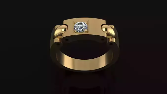 Ring gold with diamond in center