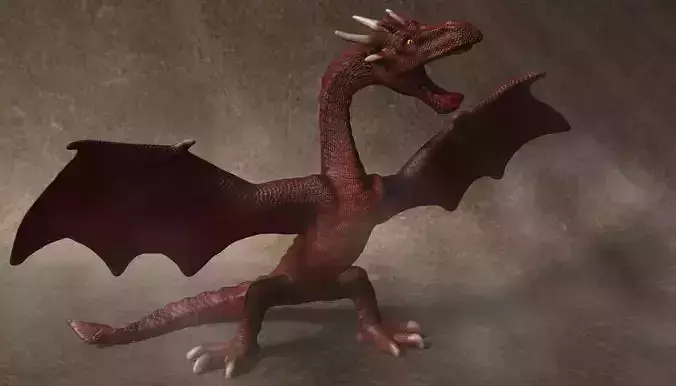 Red Dragon Rigged 3D model
