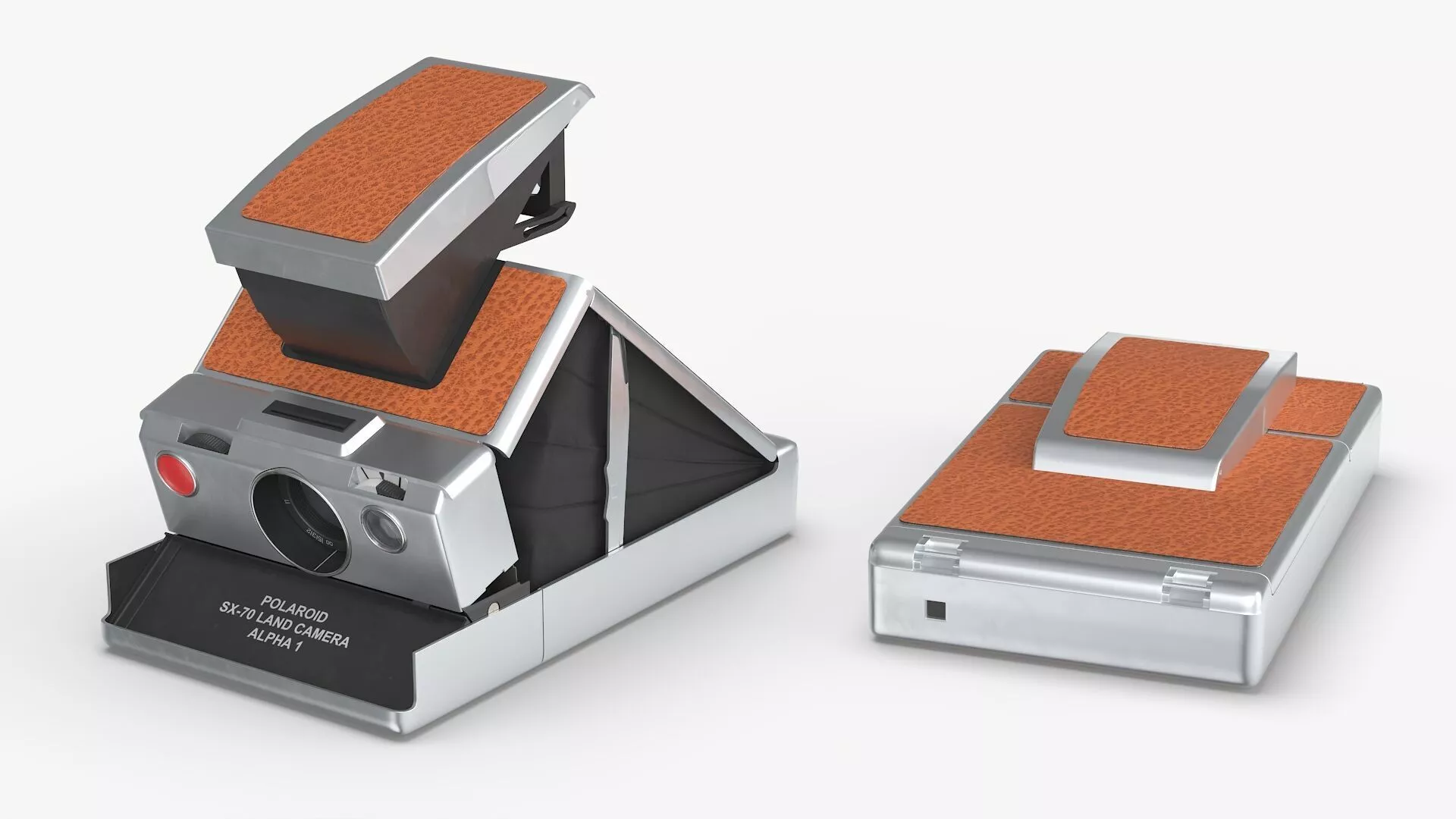 SX-70 Land Series Folding Camera Brown Rigged 3D model