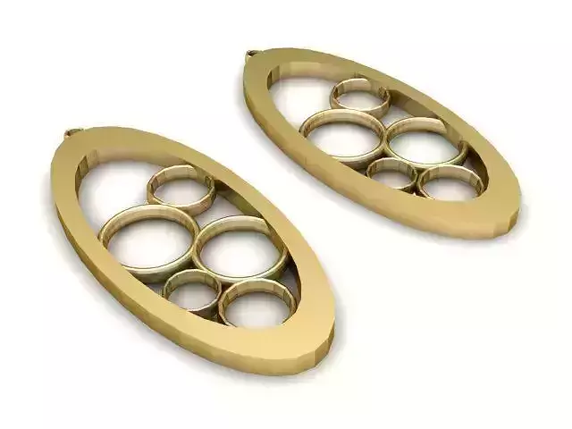 Earrings two rose gold plated