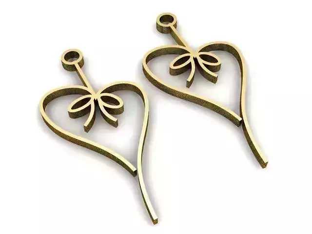 Earrings two rose gold heart shaped