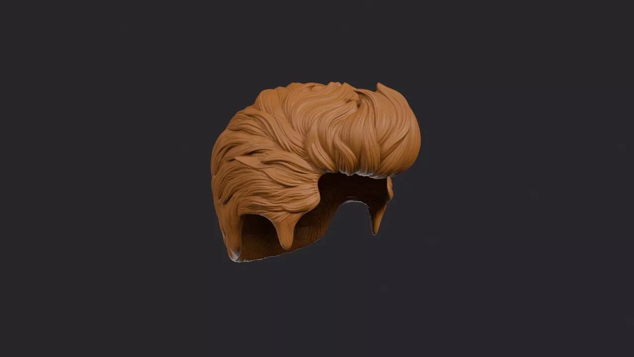 Textured Quiff Hairstyle 3D print model