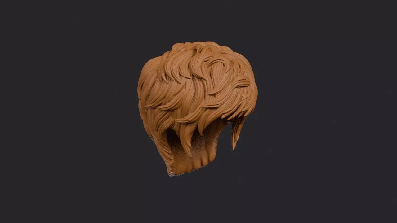 Textured Pixie Hairstyle 3D print model