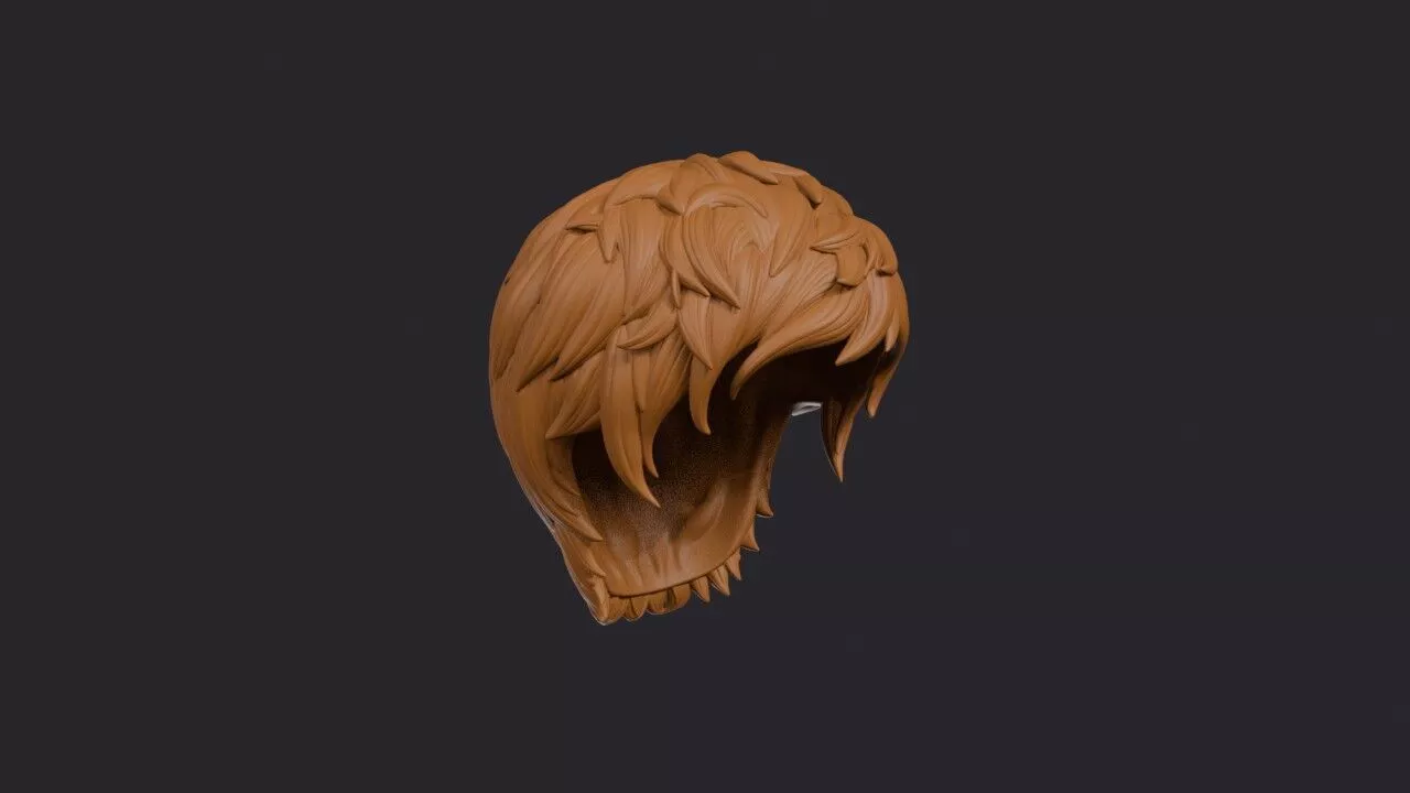 Textured Crop Wig 3D print model