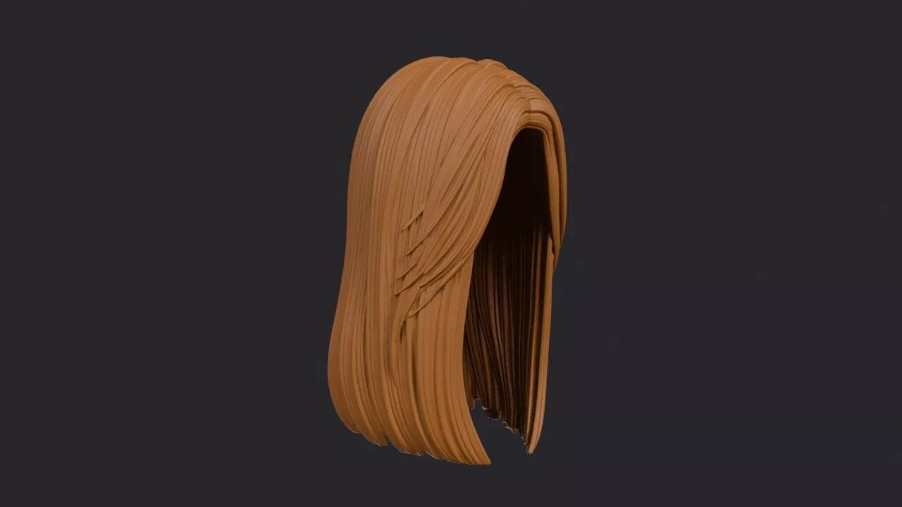 Straight And Sleek Hairstyle 3D print model