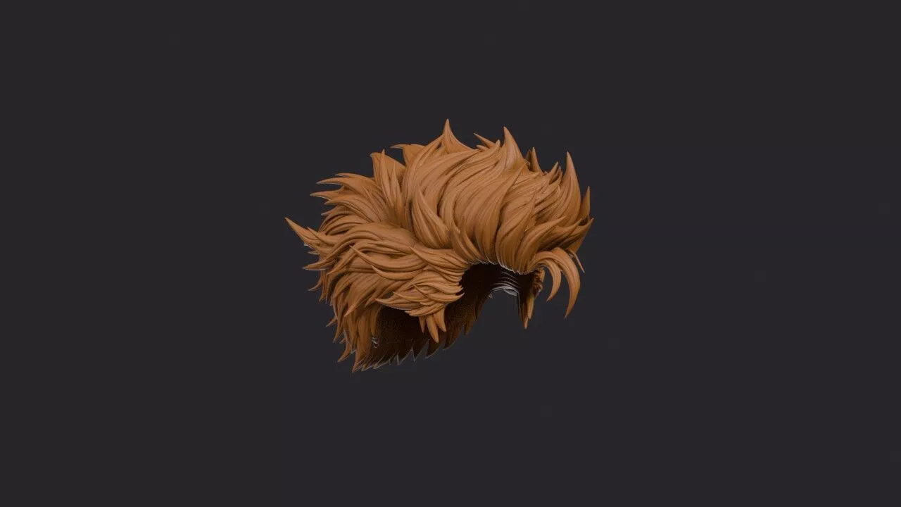 Spiky Hair Wig 3D print model