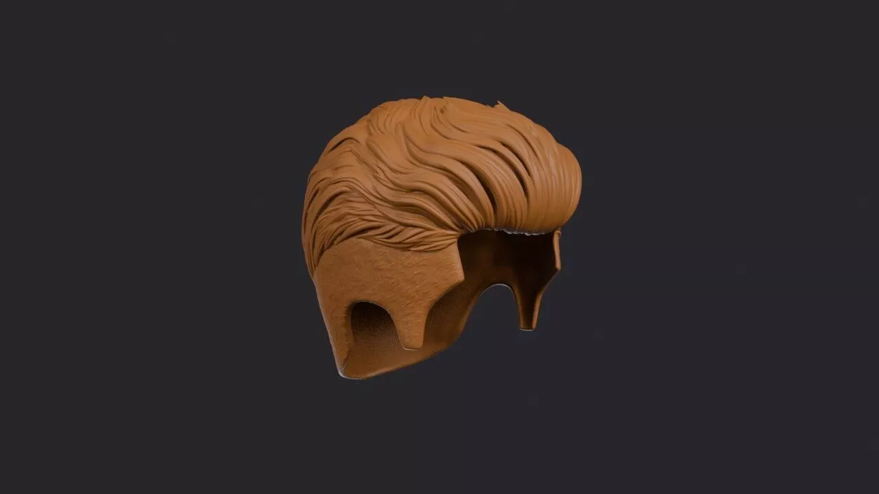 Slicked Back Undercut Wig 3D print model