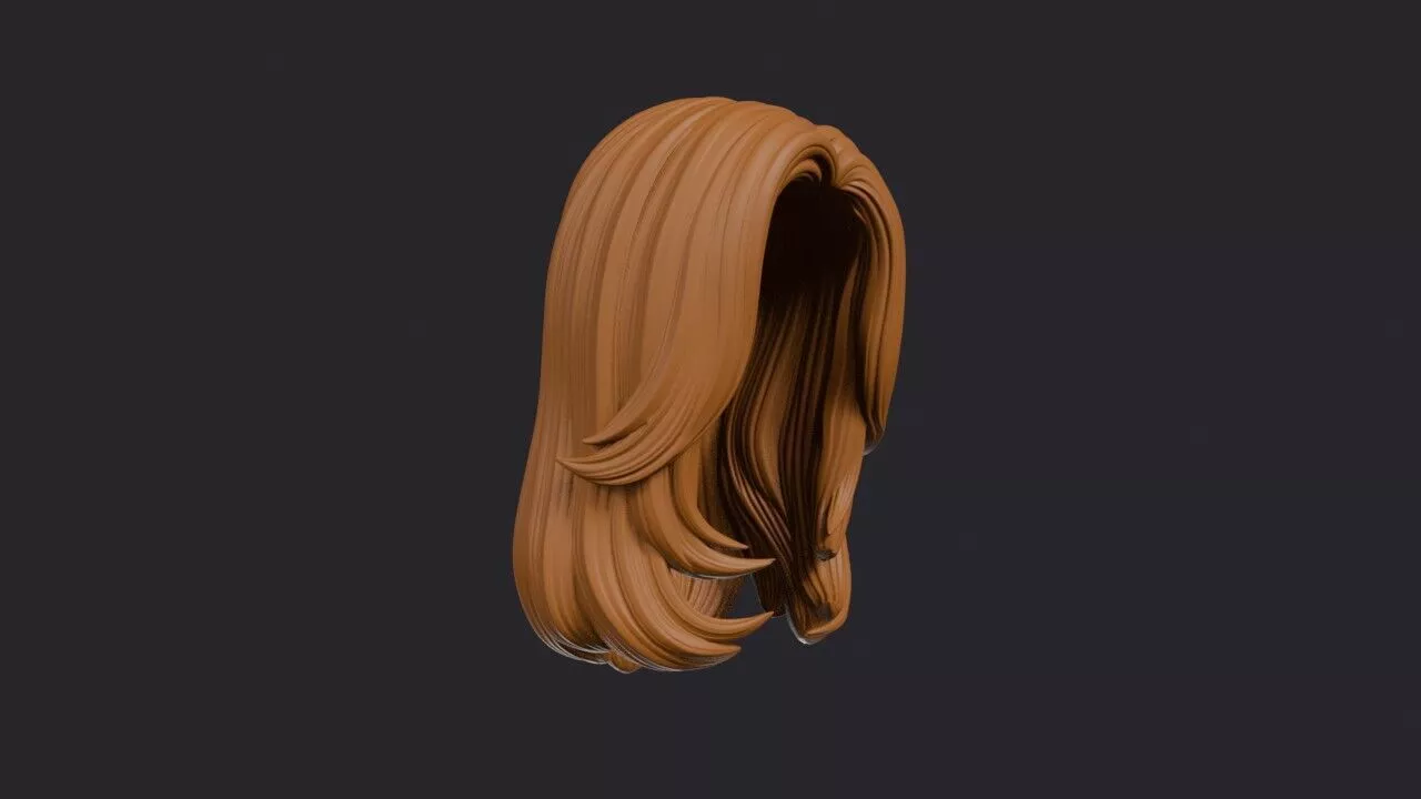 Silk Press Hairstyle 3D print model