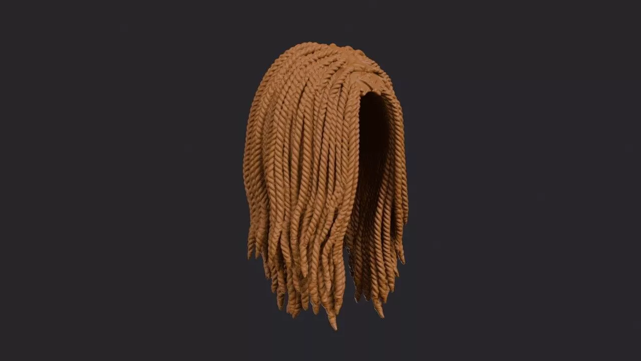 Senegalese Twists Hairstyle 3D print model