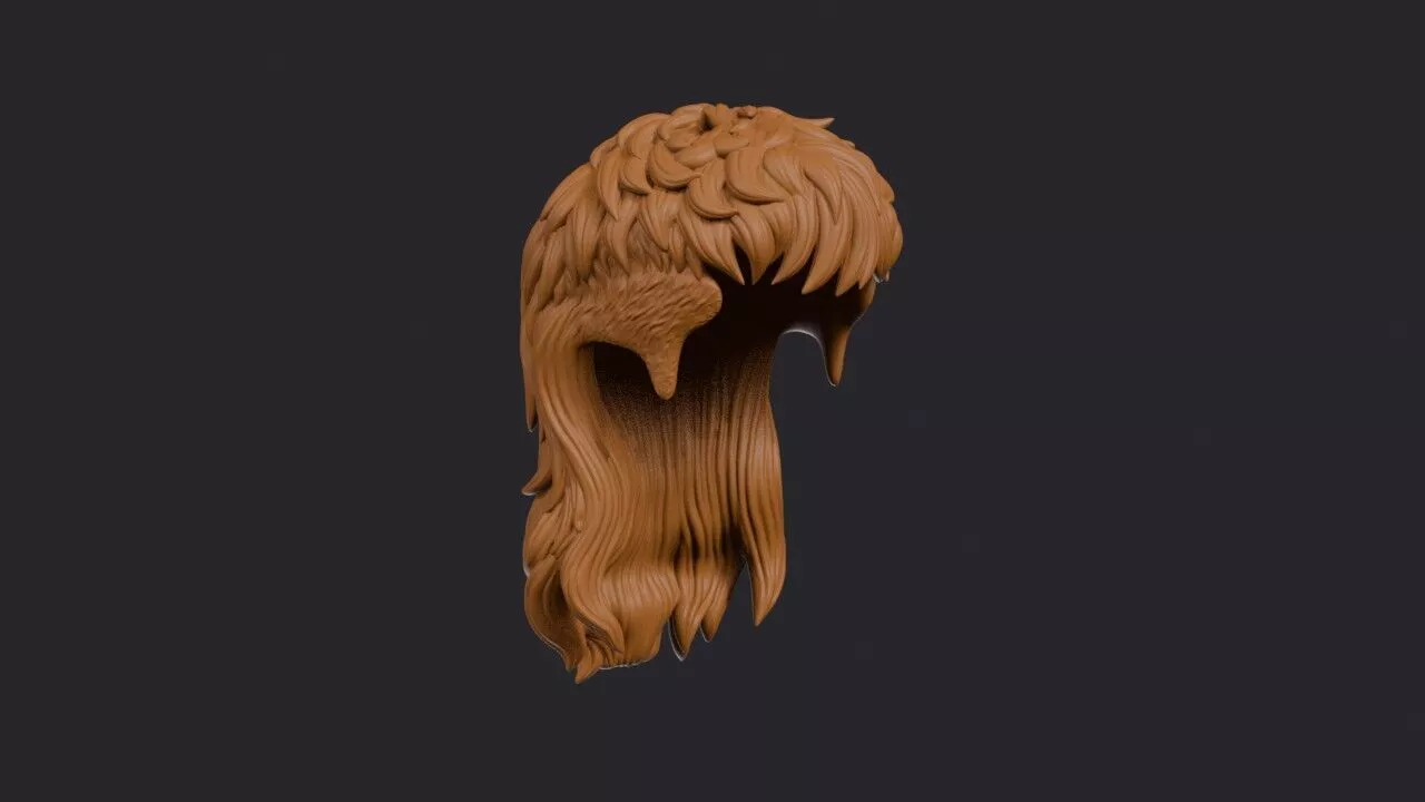 Mullet Wig 3D print model