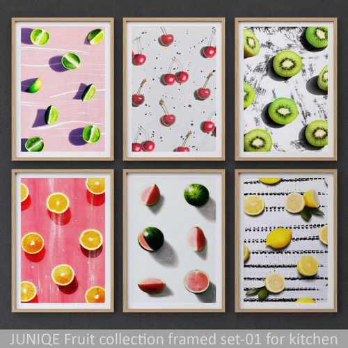 Fruit collection framed set-01 for kitchen 3D model