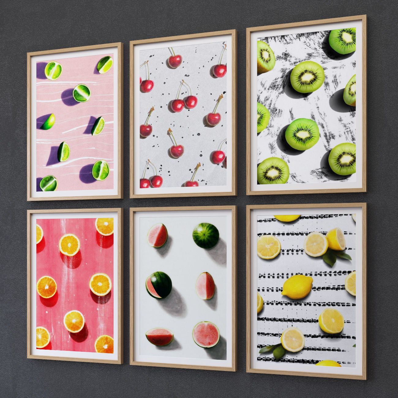 Fruit collection framed set-01 for kitchen 3D model_1