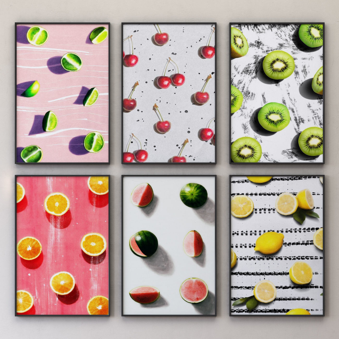 Fruit collection framed set-01 for kitchen 3D model_2
